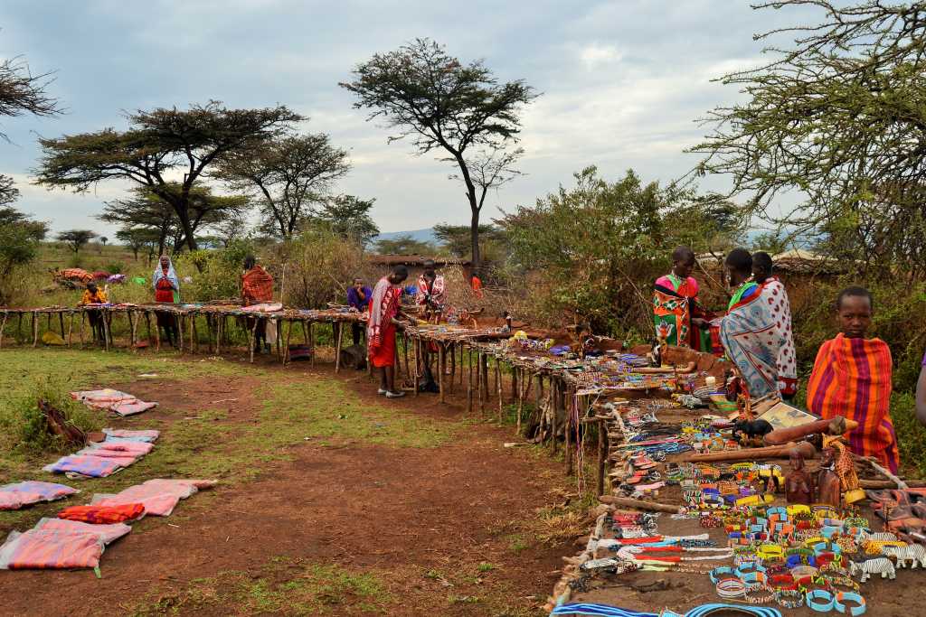 Bead works which are made by Maasai women