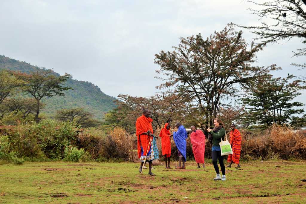 Taking photos with the Massai Tribe